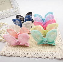 New Teddy Hair Clip Pooch Head Accessories Wave Dot Black Mesh Yarn Rabbit Ears Butterfly Knot Hair Accessories Kitty small card