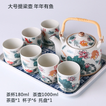 Jingdezhen large teapot tea set tea tray ceramic blue and white porcelain kung fu tea set home simple modern set Huishi