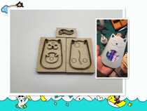 Handmade Leather Tool Knife Mold Cartoon Kitten Card Bag Knife M123