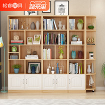 Bookcase Simple household floor-to-ceiling corner lattice cabinet shelf Free combination storage storage bookshelf