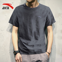 Anta short sleeve T-shirt mens official website 2021 spring and summer new comfortable breathable quick-drying fitness casual fashion sportswear