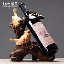 Bird red wine rack American living room wine cabinet table decoration decoration creative Chinese home dining table entrance decoration