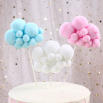 Childrens birthday cake decoration plug-in hipster soft cute large cloud three-dimensional cloud cake decoration card