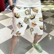 2020 mens five-point shorts summer loose 5-point pants Joker Crown print sports trend casual beach pants