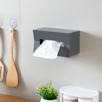Creative free-to-punch kitchen with cramps wall-mounted toilet paper towels box napkin cramps Nordic ins no marks
