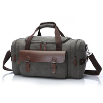 Large capacity canvas mens travel bag Short trip shoulder travel bag Business mens luggage bag boarding bag