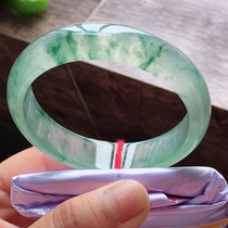 Natural Burmese ice round jade bracelet floating green wreath bracelet jade bracelet jade bracelet a fresh Womens