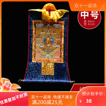 Lotus thangka portrait living room entrance hall Hall hand-painted Tibetan tantric Buddha statue hanging painting medium