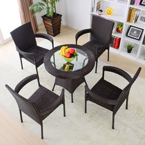 Table and chair combination Simple leisure outdoor rattan chair Single courtyard furniture Sun room Balcony seat Open-air balcony