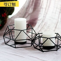 (Mountain tree) geometric football body Candlestick iron industry wind LOFT retro nostalgic decoration ornaments shooting props