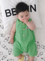 British next kid baby clothes summer thin jumpsuit newborn sleeveless romper summer clothes baby crawling clothes