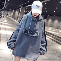 South Korean lamb sweater womens autumn winter 2019 new loose Korean version bf Lazy Wind with a long fur suede jacket