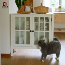 New Products Solid Wood Dining Side Cabinet Table Small Side Cabinet Glass Tea Water Cabinet Home Bowls Containing Cabinet Lockers Nordic Minimis