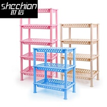 Assembly rack kitchen storage shelf bathroom washstand multi-layer shelf bedroom plastic floor