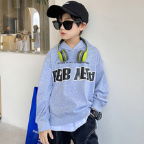 Boys autumn clothes long sleeve hoodie hooded 2021 new foreign boy middle and big Children Spring and Autumn Childrens pullover Korean tide