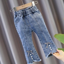 Girls Pants 2021 Fashion Jeans Spring Wild Fashionable Slim Bell Pants Spring and Autumn