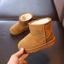 2021 winter new baby cotton boots for children plus velvet non-slip childrens cotton shoes snow boots warm cotton shoes tide