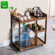 Tea car roller mobile home multifunctional tea table tea rack tea car tea cabinet storage cabinet storage cabinet tea tray solid wood bamboo