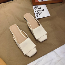 Tide cards Summer Baotou Half slippers Women 2022 New genuine leather Soft bottom comfort flat bottom non-slip fashion cool slippers