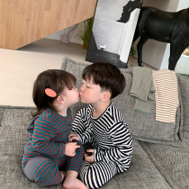 Yuyuan home childrens clothing boys pajamas Autumn Childrens Home clothing 2020 new little boy set long sleeve air conditioning clothing