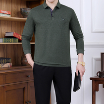 Middle-aged and elderly sportswear suit mens spring and autumn leisure loose fathers autumn long sleeve polo shirt mens two-piece set