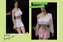 Spot 1 12 female soldiers clothes oblique shoulder umbilical top sports shorts short skirt tbl 1 12 female plain body can be worn