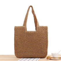 Stylish one-shouldered Straw Woven Bausen hand-woven bag for