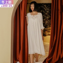 Fingerie Diary Customized High Satin Soft Nuo Touch French Elegant Princess White Home Nightdress Pajamas Set