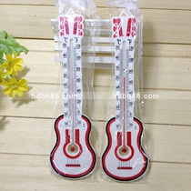 Creative interior decoration thermometer guitar thermometer red water thermometer guitar shape hanging home thermometer