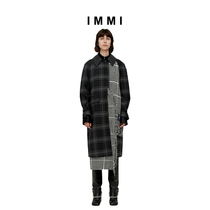 (Designer brand IMMI) MOON Co-branded Series Worsted Check wool scarf coat 192CO032A