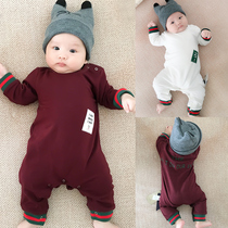 Female baby Siamese clothes male baby 0 Net Red 3 spring and autumn clothes 6 Months 1 year old outside suit baby out to hug clothes