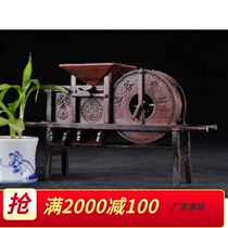 Mahogany miniature furniture model Laos big red rosewood five grains Fengdeng farmhouse seven-piece set wood carving small leaf red sandalwood