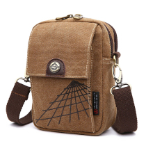 Multifunctional canvas crossbody mobile phone bag small tool running bag 6 inch mobile phone wear belt hanging bag waist bag waist bag