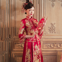 Show Wo uniforms 2022 new brides wedding gowns Chinese wedding dresses out of the cabinet Longfeng Vest Woman Bagel Dress and Wedding Dress