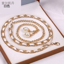 Belt female fine pearl waist chain female Joker Korean fashion decorative dress woven metal chain with skirt tide