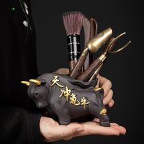 Tea Ceremony Six Junzi Kung Fu tea accessories Black Sandalwood Purple Sand Black mud Cow tea Pet Tea clip Tea spoon Tea needle Tea set