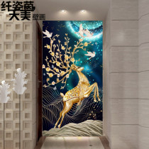 Hallway Aisle Vertical Version Wall Paper Genguan Background Decoration Mural 3d Solid Brief About Modern Elk Deer In Door Wall Wallpaper