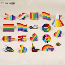 Rainbow Flag Loving Pins PINS TIDE INSIGNIA EMBLEMS SEVEN COLORFUL SUNFLOWERS BROOCH FLOWERS WITH THE SAME BAG ACCESSORIES