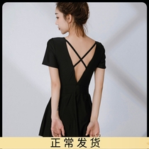 2022 new South Korean ins swimwear womens summer one-piece dress flat angle conservative Belly Button Slim Sexy Spa Swimsuit