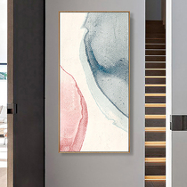 Hand-painted Abstract Oil Painting Genguan Aisle Decoration Painting Modern Simplicity Nordic Vertical Version Hung Painting Water Ink Pink Watercolor Painting