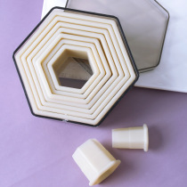 Hexagonal ABS material cutting mold Light-grade tooth white Hexagonal round elliptical love cutting mold biscuit printing mold geometry