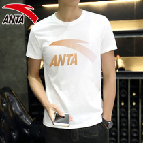 Anta T-shirt mens summer cotton casual sportswear jacket 2021 new mens big logo round neck short sleeves