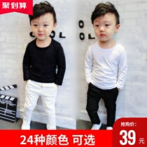 Childrens underwear base shirt Long sleeve female boy cotton t-shirt base shirt Autumn coat top line shirt Cotton sweater single piece