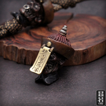 Hand carving works White General town zombie symbol handmade EDC umbrella rope multi-color split knife DIY pendant