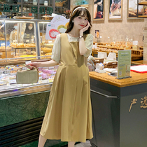 Pregnant Woman Summer Dress Superior Sense Suit Skirt Short Sleeve Shirt Vest dress Two sets 2022 new Fashion one-piece dress