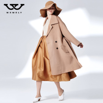 Double face cashmere big coat woman 2019 autumn and winter big code blouse with a slim fit and a long fur coat what about the coat?