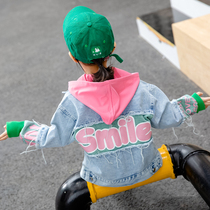 Girl Denim Jacket Spring Dress 2022 New Korean Version Children Ocean Air Spring Autumn Boy Children Clothing Spring Autumn Jacket Long Sleeves