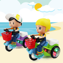 Child Stunt Tricycle Electric Cartoon Male Girl Music Light Universal 360 Rotary Toy Student Gift