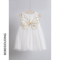 Girls dress 2021 new summer children Foreign Air Angel wings princess skirt baby girl summer dress