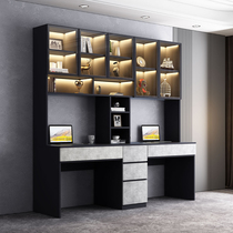 Computer desk integrated modern light luxury home double study table bookshelf combination bedroom writing desk office desk